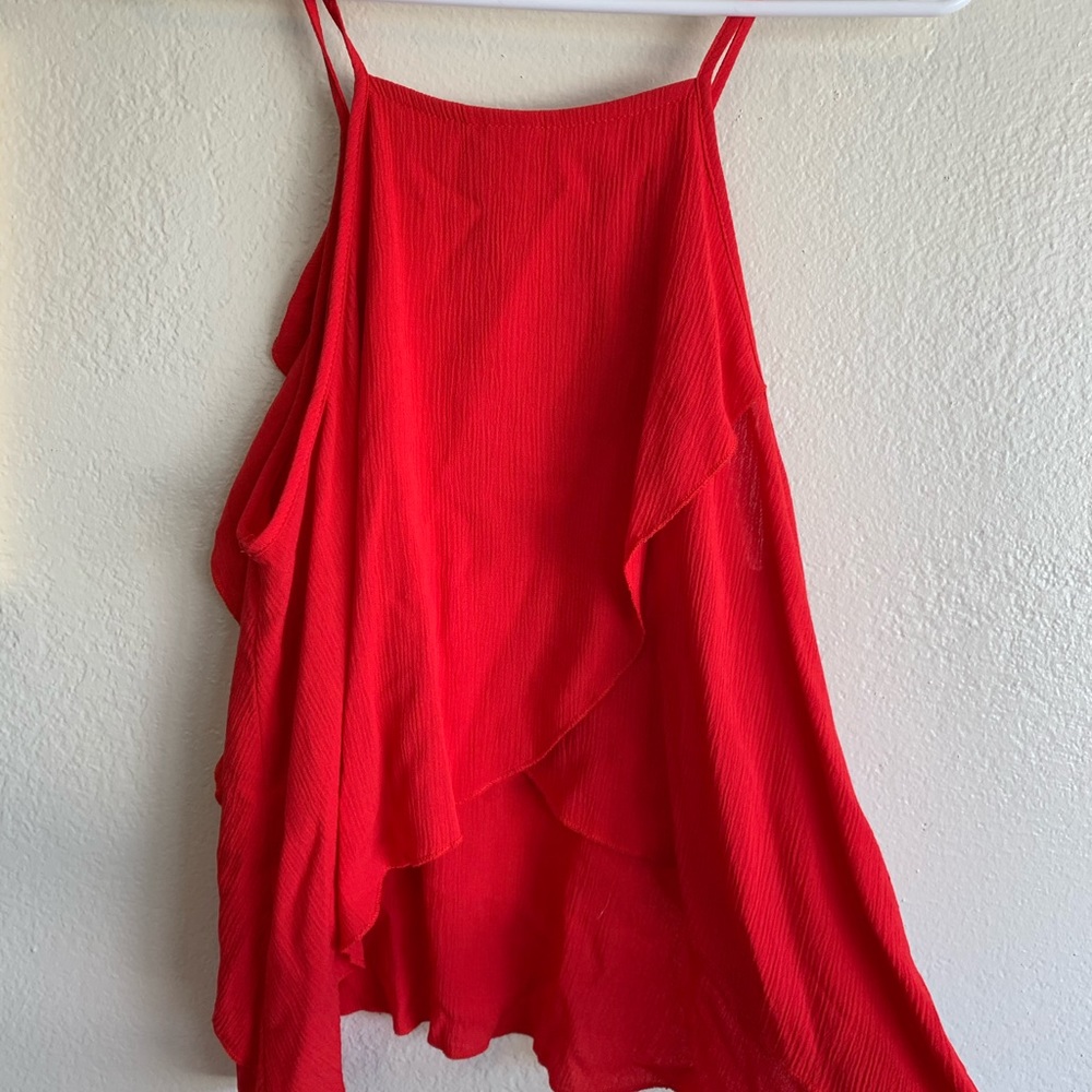 Red Flowy Tank - Picture 2 of 4